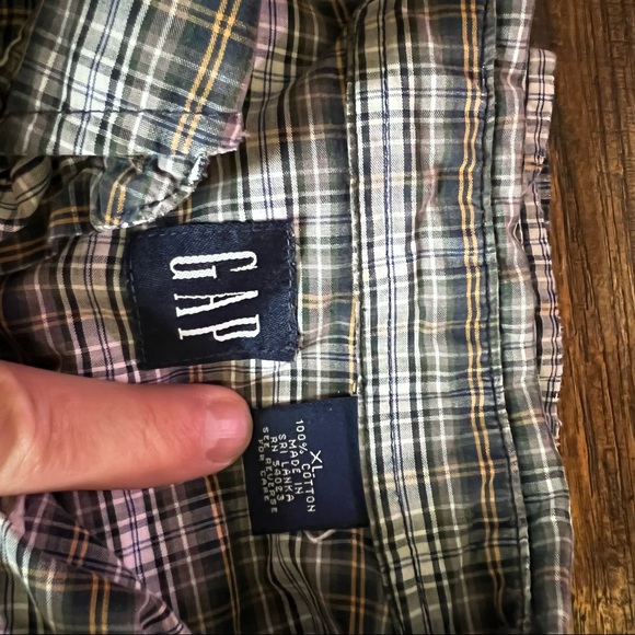 Green/Yellow-orange Plaid Button Down Shirt from Gap - Picture 5 of 5